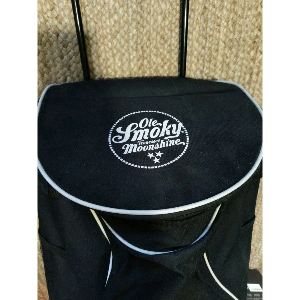 Ole Smokey Tennessee Moonshine Cooler on Wheels with Long Collapsable Handle Bag